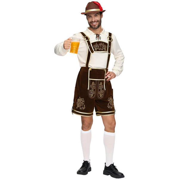 Men’s German Bavarian Oktoberfest Costume Set - Dark Brown
