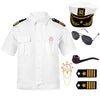 5 PCs Halloween Captain Costume Men