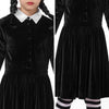 School Girl Collar Black Dress with Wig