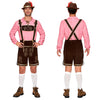 Men Lederhosen Oktoberfest Outfit Costume, Red