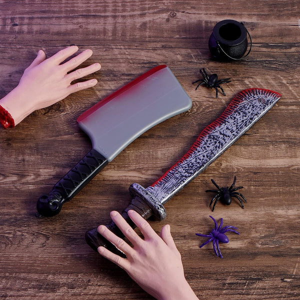 Bloody Machete Costume Prop Set 2 pack