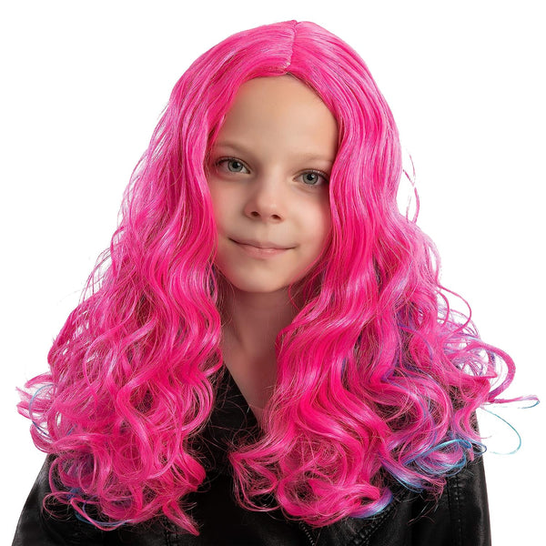 Girl Long Pink Curly Wig for Cosplay- Child