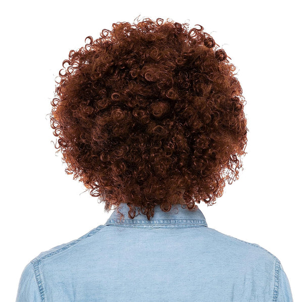 Brown Afro Wig with Beard - Adult