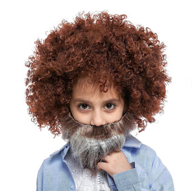 Brown Afro Wig and Beard