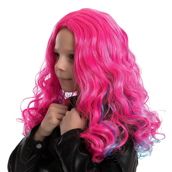 Girl Long Pink Curly Wig for Cosplay- Child