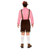 Men Lederhosen Oktoberfest Outfit Costume, Red