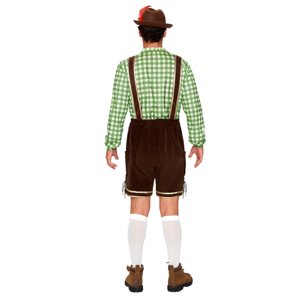 Men Lederhosen Oktoberfest Outfit Costume, Green