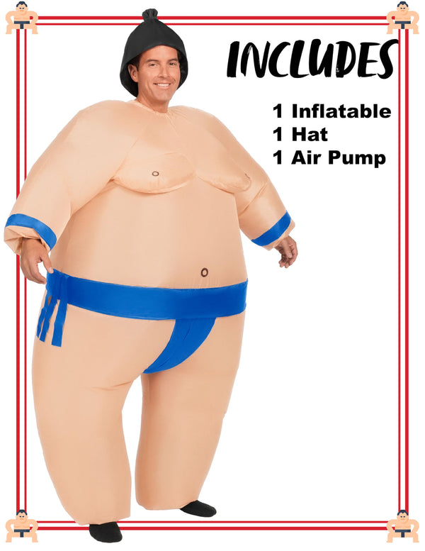 Sumo Inflatable Costume for Adult-Blue
