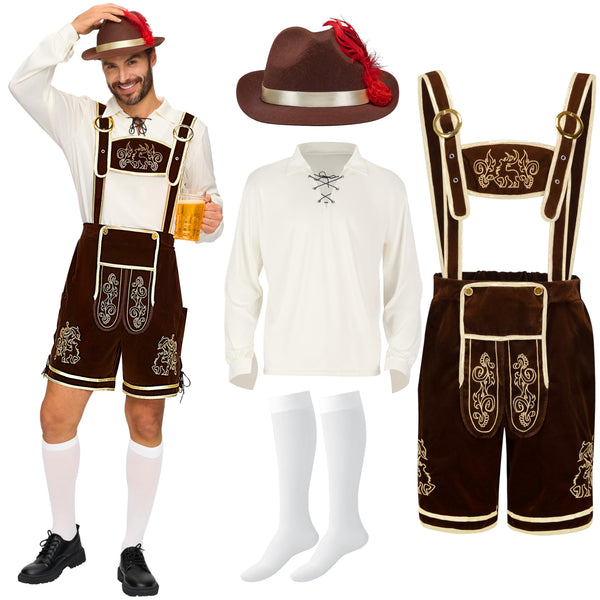 Men’s German Bavarian Oktoberfest Costume Set - Dark Brown