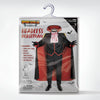 Adult Black Headless Horseman Costume Set, includes Vest with Cape, Hood, Boot Covers, Gloves