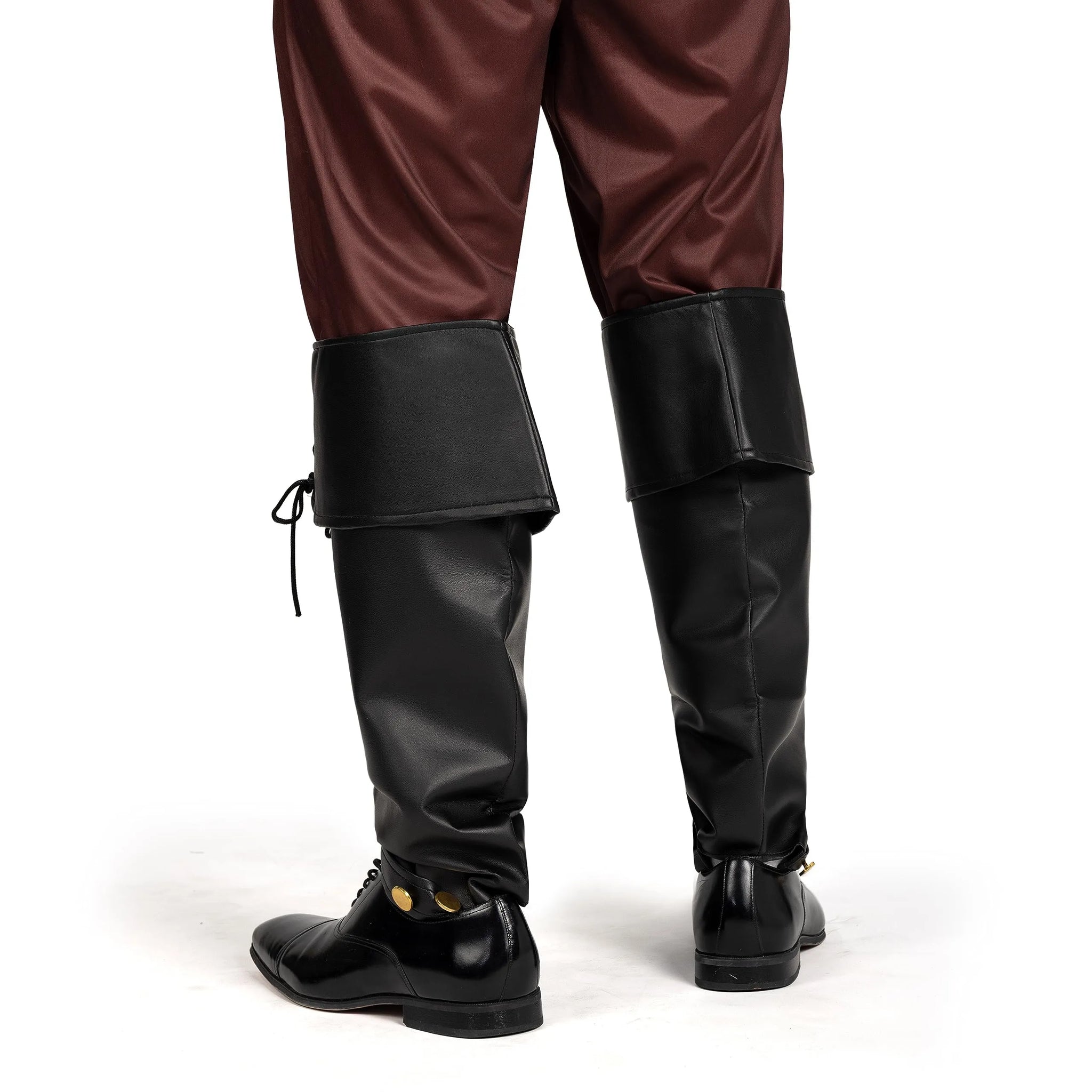 Black Pirate Boot Covers Medieval and Renaissance Faux Leather Boot C Spooktacular Creations