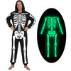 Adult Skeleton Costume for Men Glow in the Dark jumpsuit Pajama Zip-Up Hooded