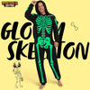 Adult Skeleton Costume for Men Glow in the Dark jumpsuit Pajama Zip-Up Hooded