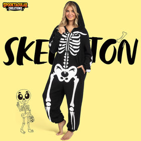 Adult Skeleton Costumes for Women Skeleton jumpsuit Pajama