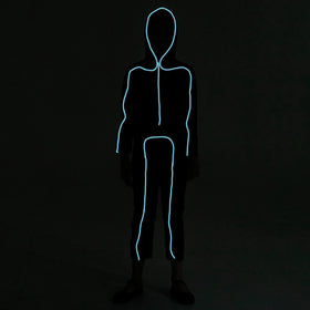 Adult Unisex LED Light Up Stick Figure Costume-BLUE