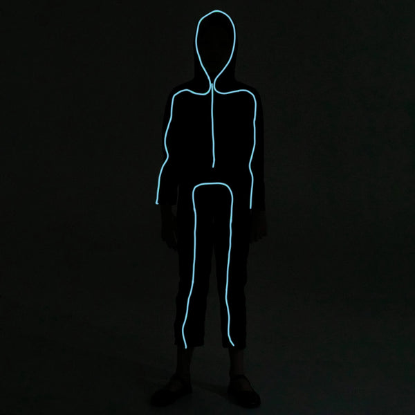 Adult Unisex LED Light Up Stick Figure Costume-BLUE