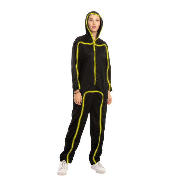 Adult Unisex LED Light Up Stick Figure Costume-Yellow