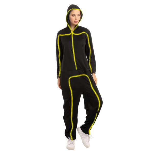 Adult Unisex LED Light Up Stick Figure Costume-Yellow