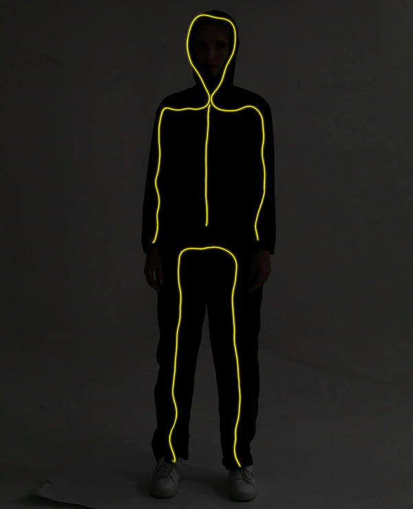 Adult Unisex LED Light Up Stick Figure Costume-Yellow