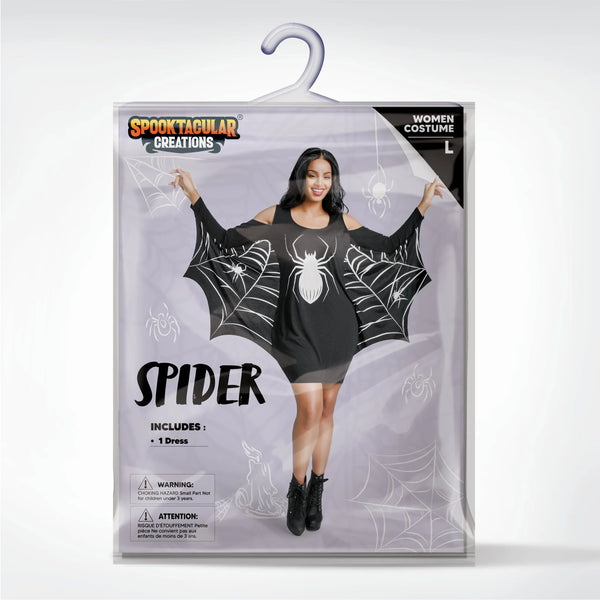 Women's Glow in The Dark Halloween Bat Wings Costume Dress