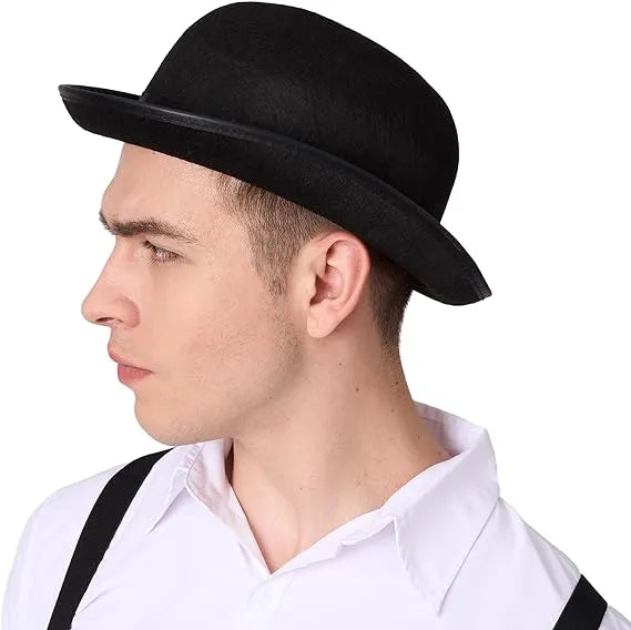 Spooktacular Creations Bowler Hat for Men Halloween Costume Accessories Top Hats Victorian Accessory Derby Hat for Parties Dress Ups