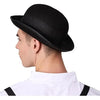 Black Bowler Hat for Adults, Derby, Clown Bowler, Victorian Accessory