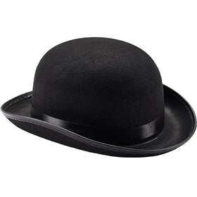 Black  Hat for Adults, Derby, Clown Bowler, Victorian Accessory