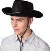 Black Cowboy Hat, Wide Brim Western Cowboy Hat Halloween Costume Accessory