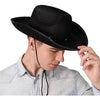 Black Cowboy Hat, Wide Brim Western Cowboy Hat Halloween Costume Accessory