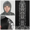 Black Men's Medieval Knight Costume with Armor Cape Tunic Hood