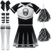Black Scary Cheerleader Costume, Zombie Fearleader Costume for Girls