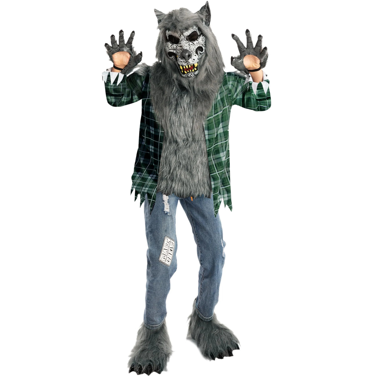 Boy Howling Werewolf Deluxe Costume with Mask Wolf Costume Kids ...