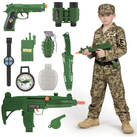 Boys Military Costume,Green Army Soldier Costume for Kids