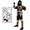Child Boy Golden Ninja Fighter Costume