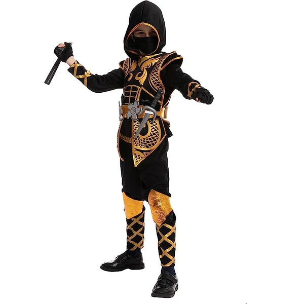 Child Boy Golden Ninja Fighter Costume