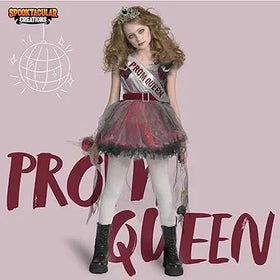 Child Girl Dark Prom Queen Costume, Goth Prom Queen Costume
