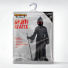 Child Unisex Black Grim Reaper Costume with Gloves, Scythe, Light-Up Glasses