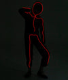 Child Unisex LED Light Up Stick Figure Costume-Red