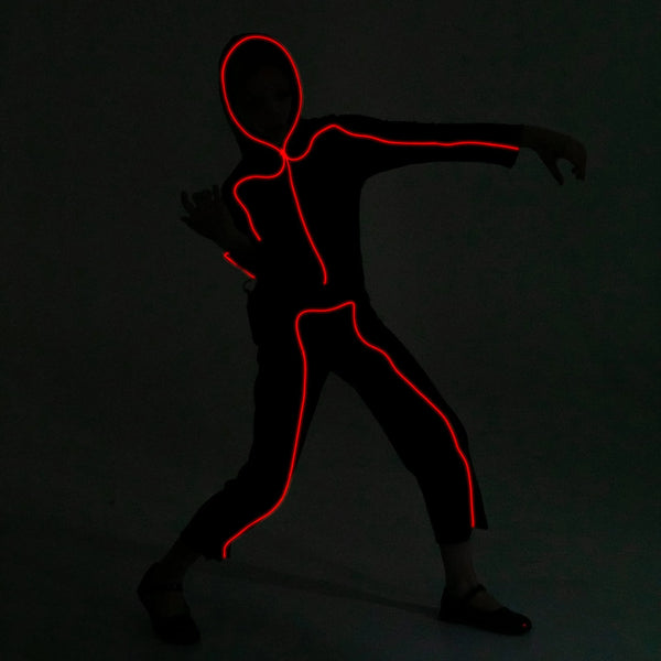 Child Unisex LED Light Up Stick Figure Costume-Red
