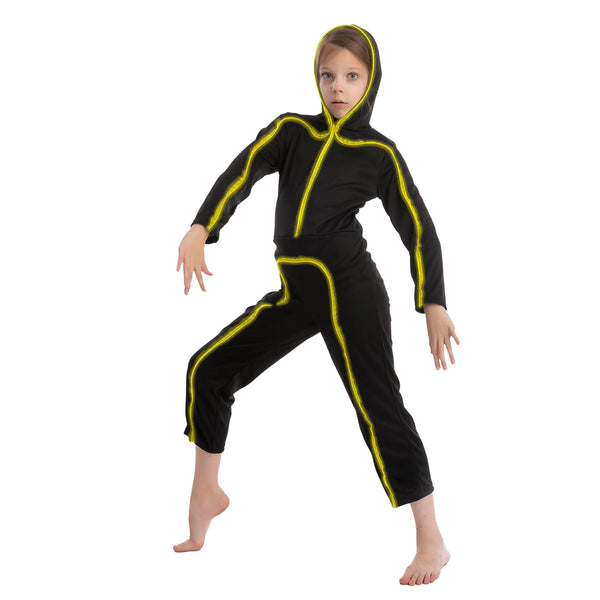 Child Unisex LED Light Up Stick Figure Costume-Yellow