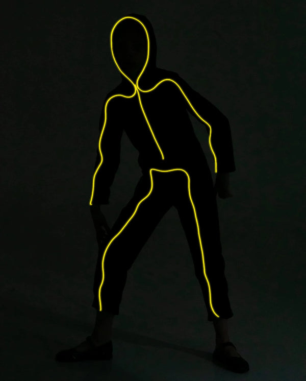 Child Unisex LED Light Up Stick Figure Costume-Yellow