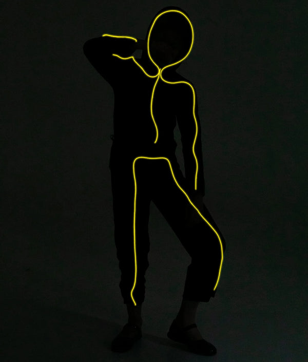 Child Unisex LED Light Up Stick Figure Costume-Yellow