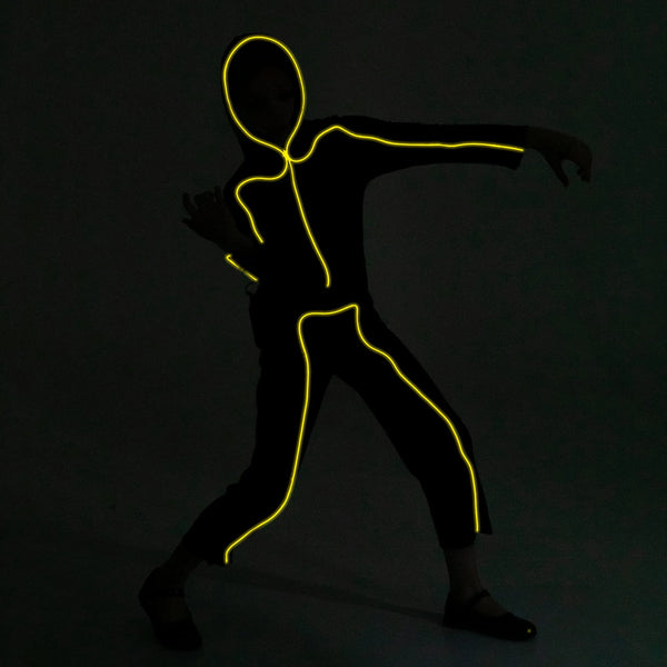 Child Unisex LED Light Up Stick Figure Costume-Yellow
