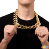 Chunky Gold Chain Plastic Hip Hop Necklace Costume Accessory