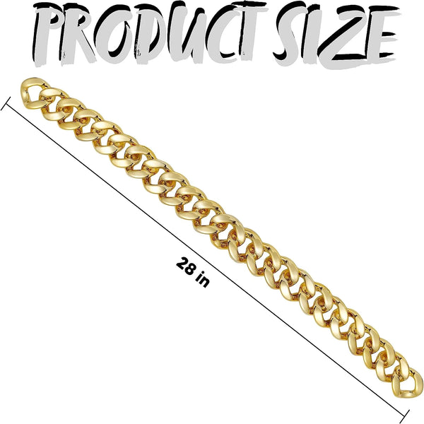 Chunky Gold Chain Plastic Hip Hop Necklace Costume Accessory