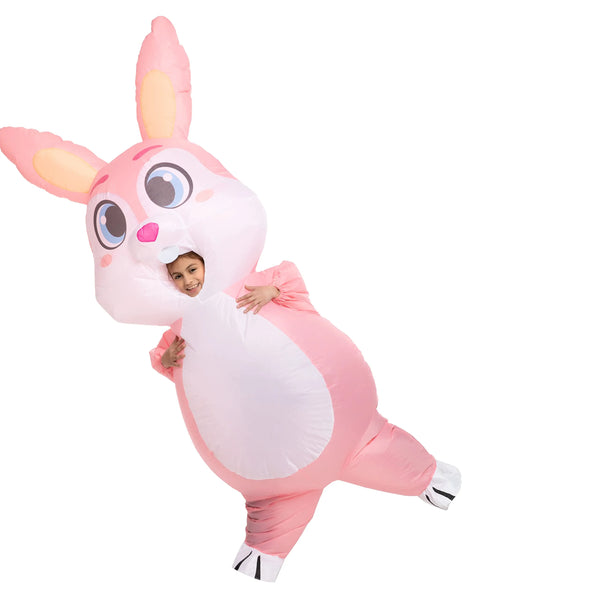 thumbnail image 2 of Hilarious Pink Bunny Inflatable Costume - Full Body Blow-Up Adult Halloween & Easter Suit, Includes Air Pump (Batteries Not Included) 2 of 13