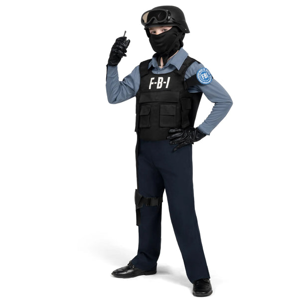 FBI Police Costume for Kids Halloween Dress Up Party