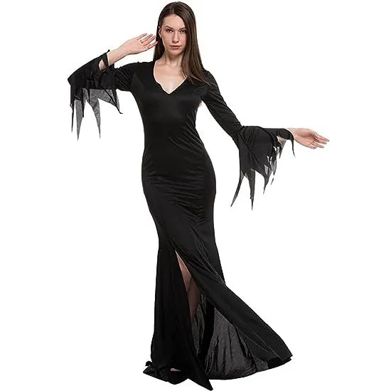 Floor Length Gothic Witch Dress Costume for Halloween