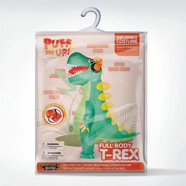 Inflatable Dinosaur Costume, Full Body Green T-rex Blow Up Costumes
