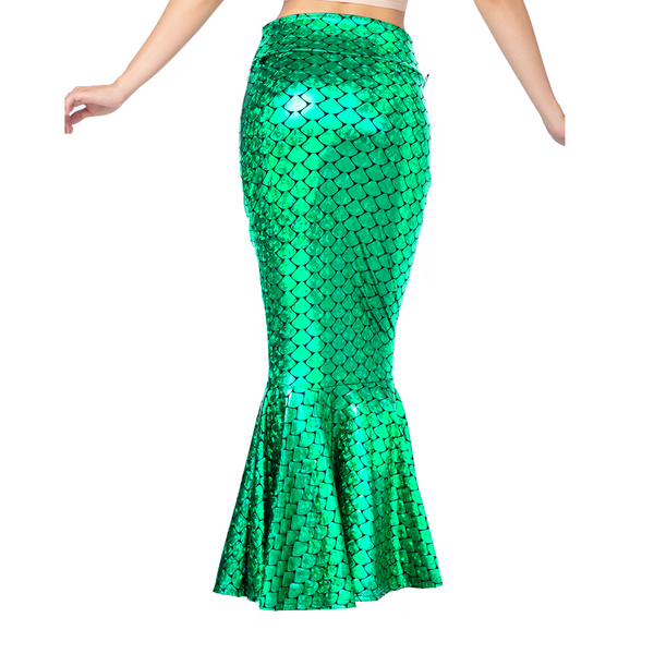 Spooktacular Creations-Adult Metallic Hologram Shiny Mermaid Skirt Costume Role Play